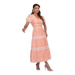Vestido Moda Evangélica Detalhe Gripir Bordado Três Marias