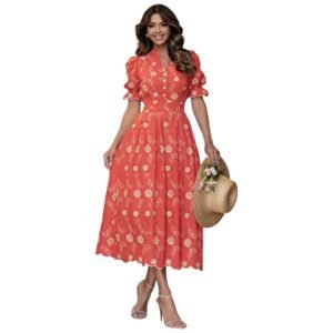 Vestido Moda Evangélica Feminino Lese De Algodão Bordado